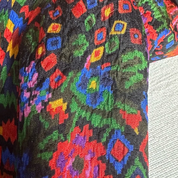 Caroline Charles London Wool Silk Multicolor Floral Geometric Blazer - Picture 15 of 15